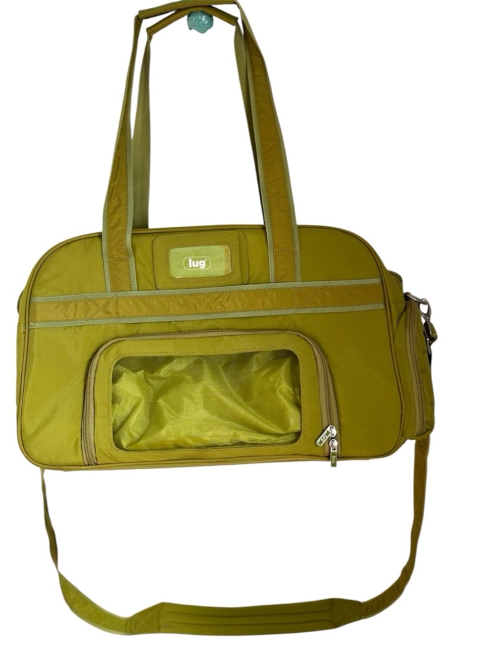 lug Olive Tote with Clear Front Pocket